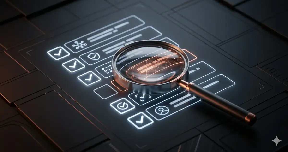 No-code blocks transforming into structured code architecture — building SaaS without coding visualization