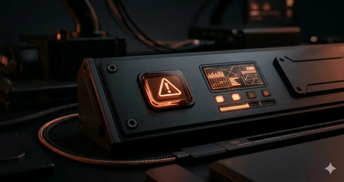 Warning signal lights and diagnostic indicators on dark dashboard — the real cost of a failed software project