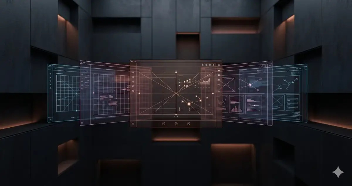 User experience design system components — SaaS UX design guide architecture in dark copper