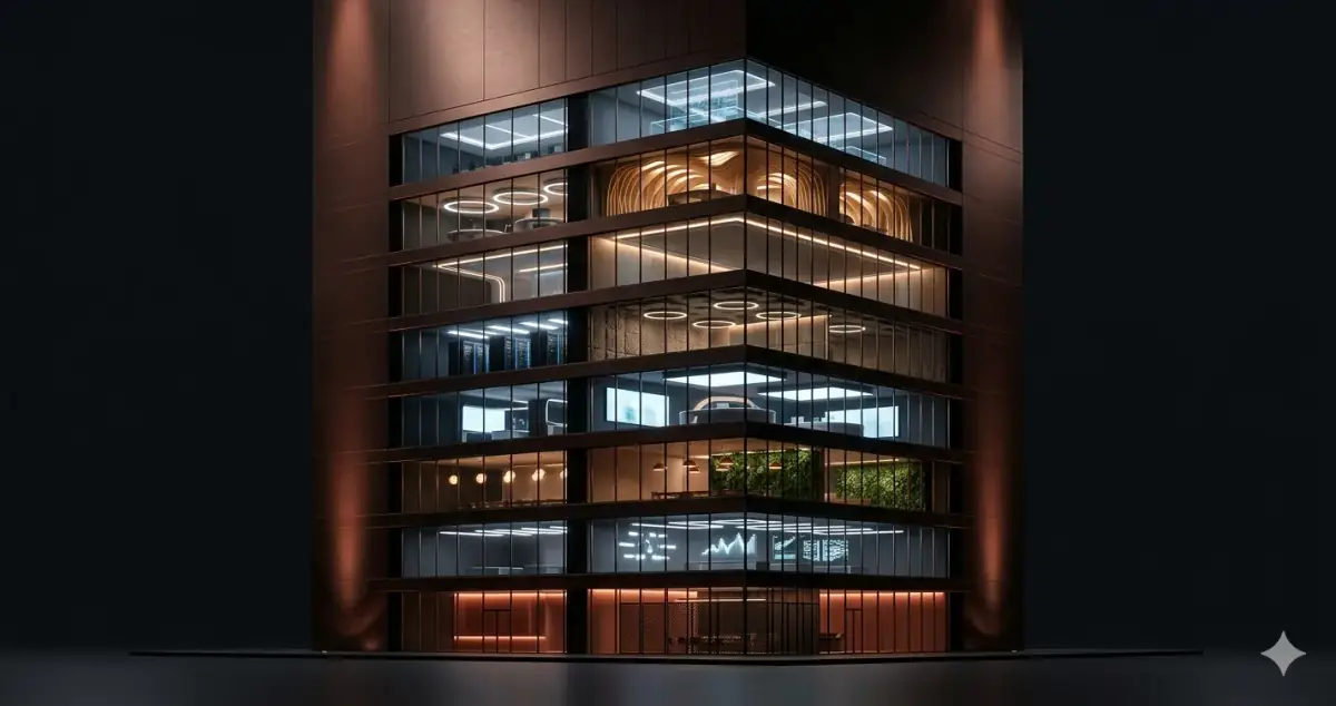 Single building with multiple separate illuminated floors each a different tenant — what is multi-tenancy SaaS architecture